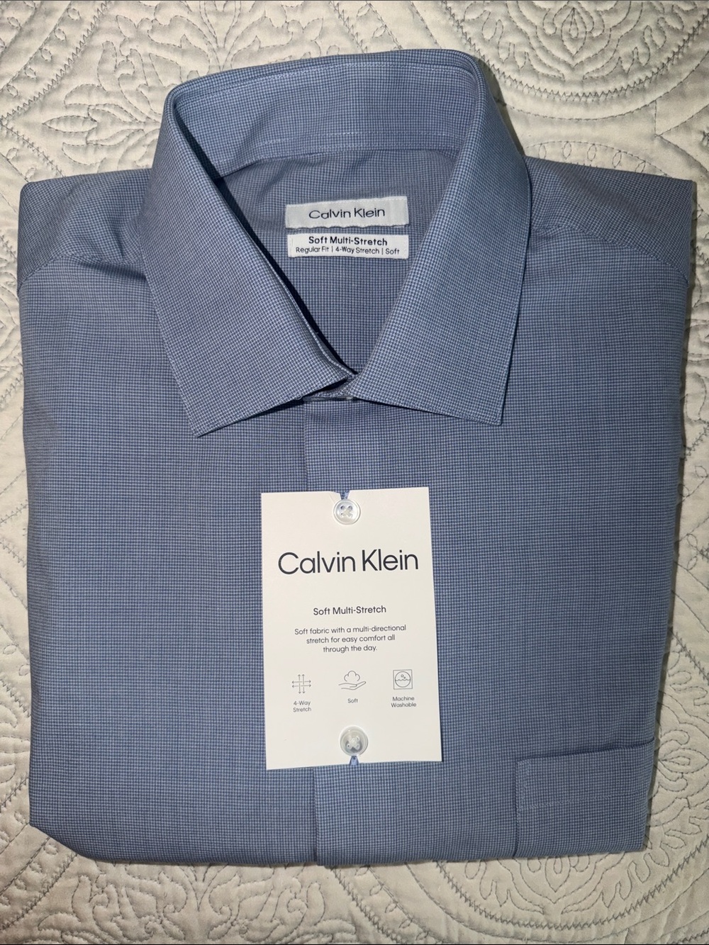 Calvin Klein Light Blue Dress Shirt - Soft Multi-Stretch